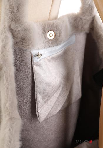 faux fur Shopper (Tote) with buttons with pockets - ph 4
