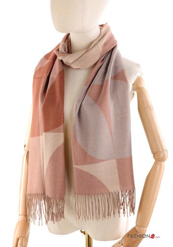 Geometric pattern Scarf with fringe - ph 1