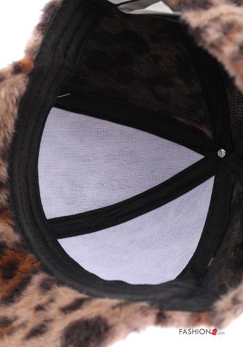 Animal print faux fur Hat - ph 4