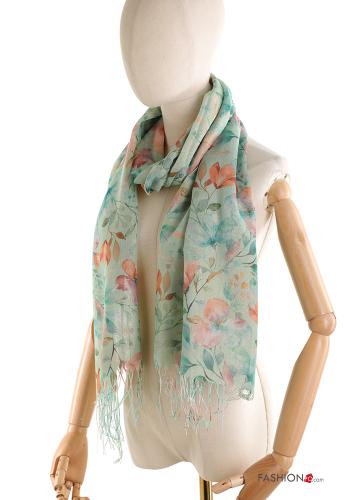 Sciarpa Fantasia floreale con frange - ph 1