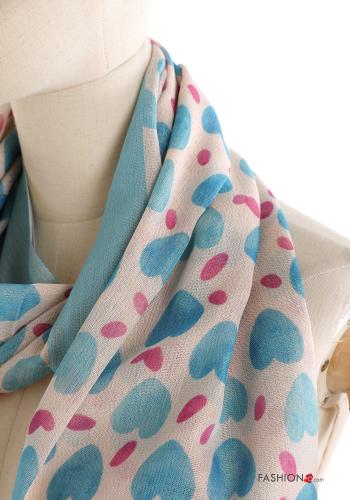 heart motif Scarf with fringe - ph 2