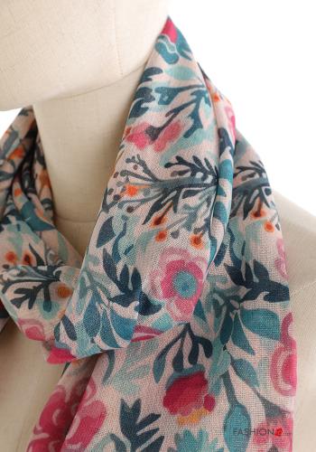 Floral Scarf with fringe - ph 2
