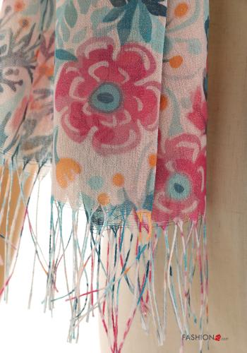 Floral Scarf with fringe - ph 3