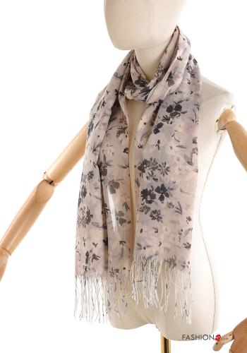 Sciarpa Fantasia floreale con frange - ph 1