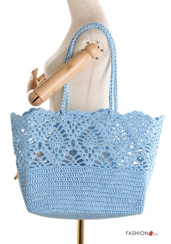 Borsa a spalla mare uncinetto Fantasia ricamata - ph 1