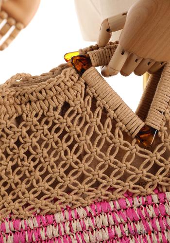 Besticktes Muster Strand Tasche aus Baumwolle - ph 2