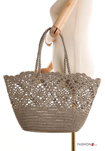 Bolso de playa crochet Patrón bordado