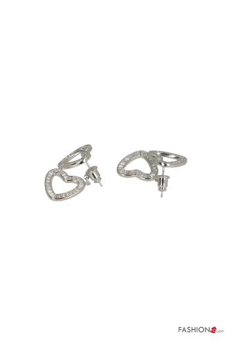 Orecchini Fantasia cuore con strass - ph 2