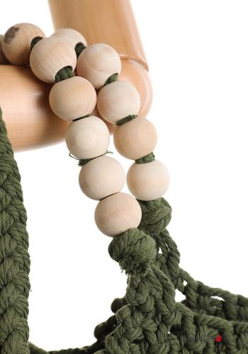 Strand häckeln Tasche aus Baumwolle mit Fransen - ph 3
