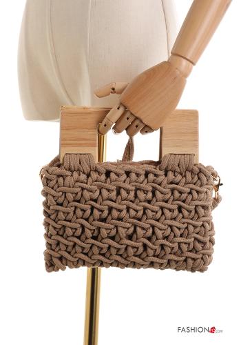 beach Cotton Handbag with shoulder strap