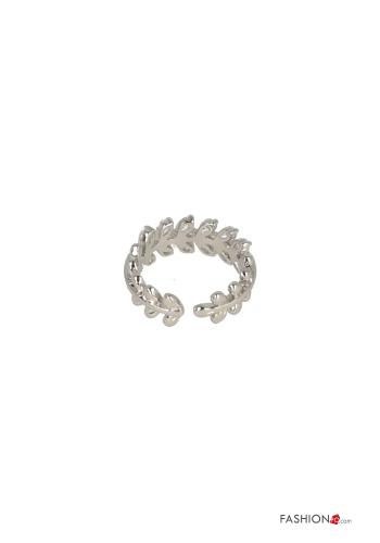 Anello Fantasia con foglie con strass - ph 2