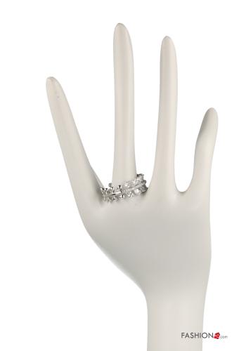 Anello Fantasia con foglie con strass - ph 3