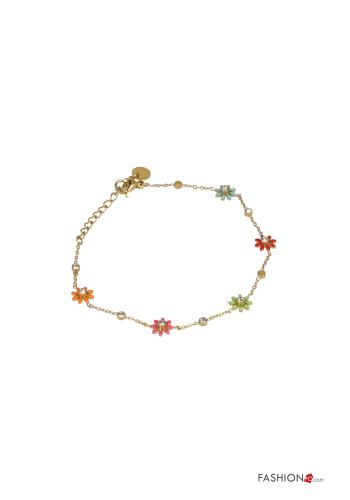 Floral Bracelet with rhinestones