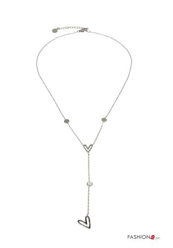 Colar estampado coração com pérolas - ph 1