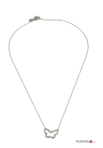 Animal motif Necklace with rhinestones - ph 1