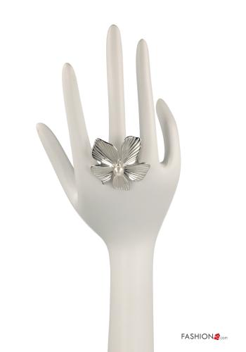 Anel Floral com pérolas - ph 3