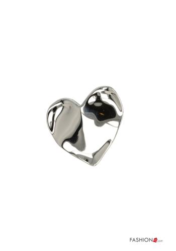Bague ajustable motif coeur