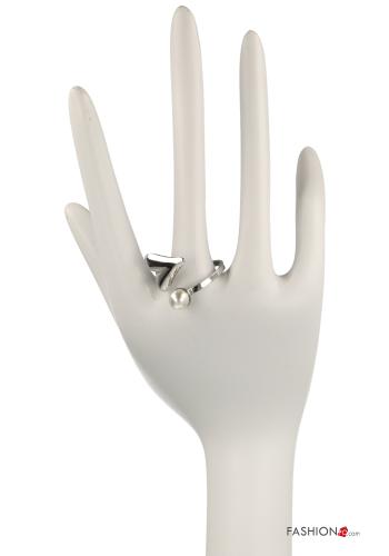 Anello regolabile con perle - ph 3