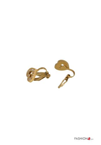 Pendientes estampado de corazón con brillantes - ph 2