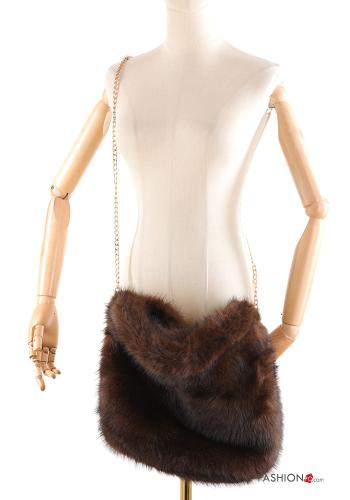 Borsa pelliccia sintetica con tracolla