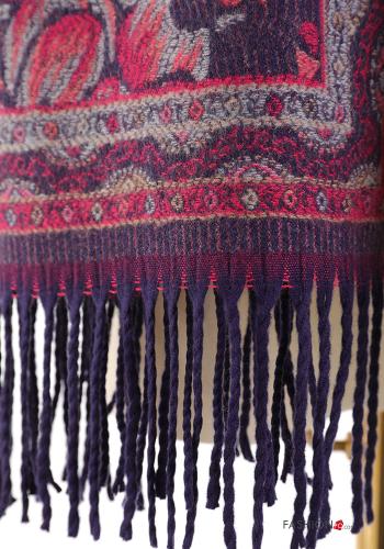 Abstract print Scarf with fringe - ph 3