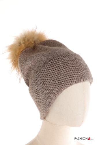 Cappello costine con pelliccia