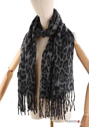 Sciarpa Fantasia animalier con frange