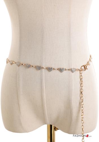 Cintura regolabile Fantasia cuore con strass
