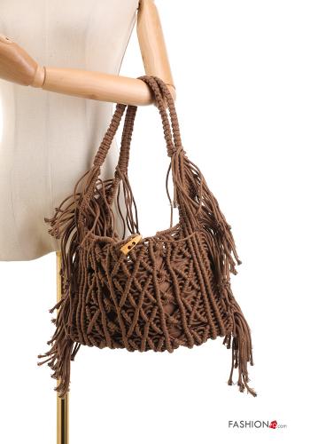 Strand Tasche aus Baumwolle mit Fransen