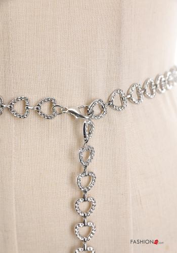 Ceinture ajustable motif coeur avec strass - ph 3