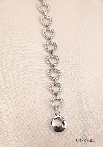 Ceinture ajustable motif coeur avec strass - ph 4