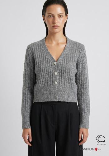 Strickjacke aus Wollmischung