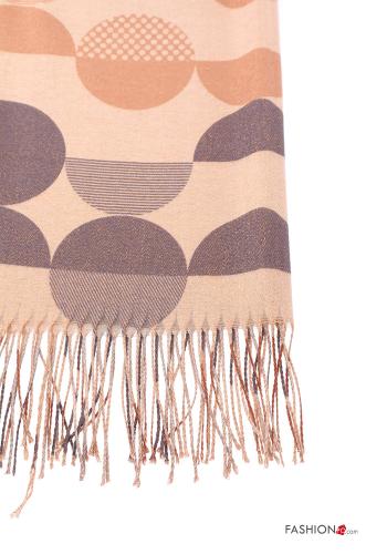 Geometric pattern Scarf with fringe - ph 3