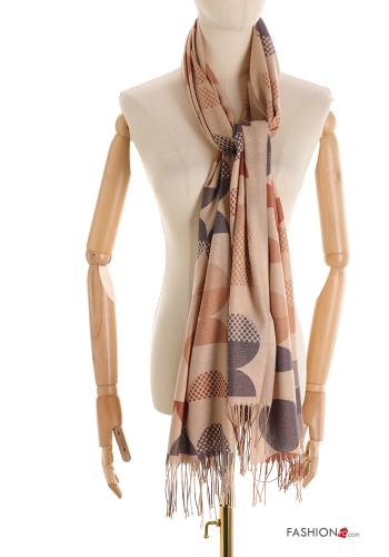 Geometric pattern Scarf with fringe - ph 4