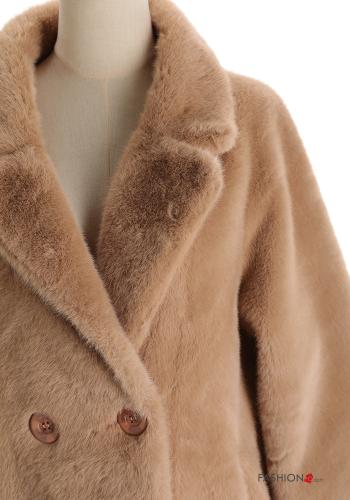 Chaqueta piel sintética doble botonadura manga larga con botones - ph 4