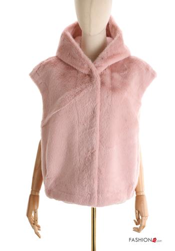 faux fur Gilet with hood - ph 1
