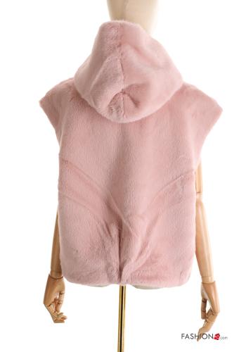 faux fur Gilet with hood - ph 2