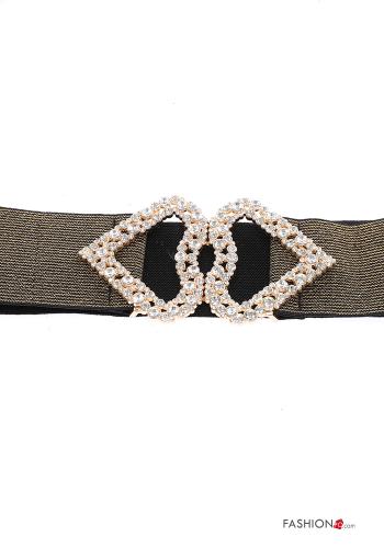 Cintura lurex con strass con elastico