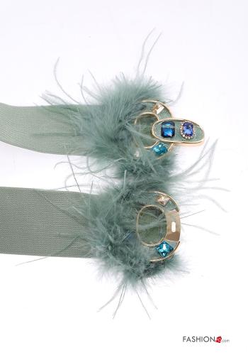 Ceinture avec élastique avec strass avec plumes - ph 3