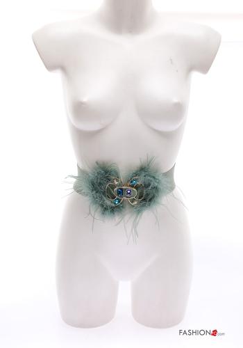 Ceinture avec élastique avec strass avec plumes - ph 4