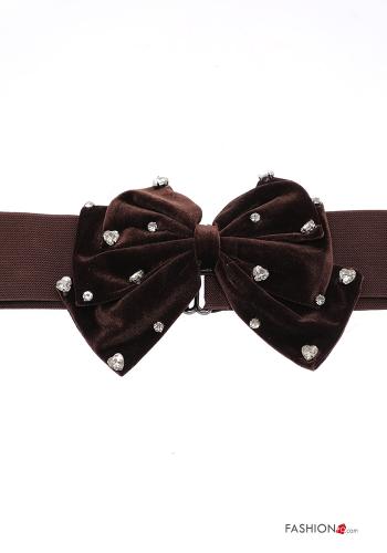 Gürtel mit Schleife mit gummizug mit Strasssteinen