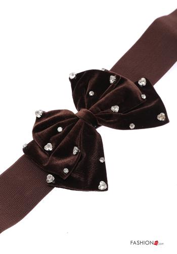 Gürtel mit Schleife mit gummizug mit Strasssteinen - ph 3