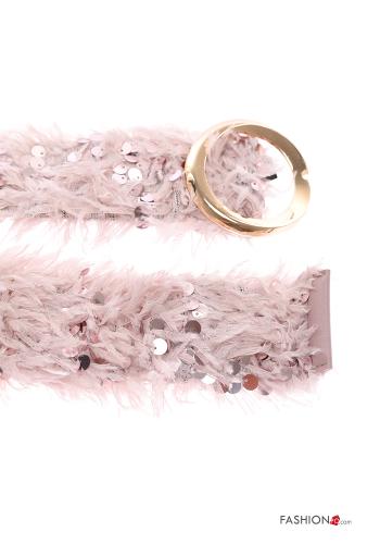 Gürtel mit Pailletten mit federn - ph 3