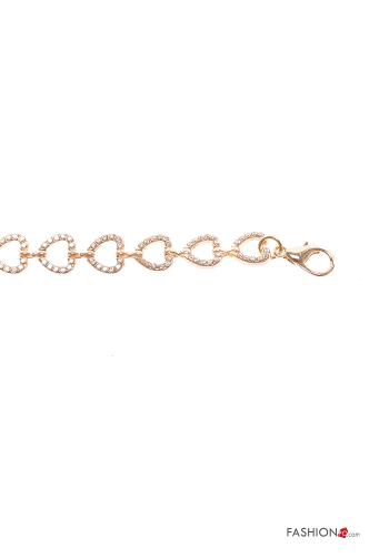 Cinto regulável estampado coração com strass - ph 1