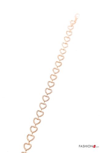 Cinto regulável estampado coração com strass - ph 2