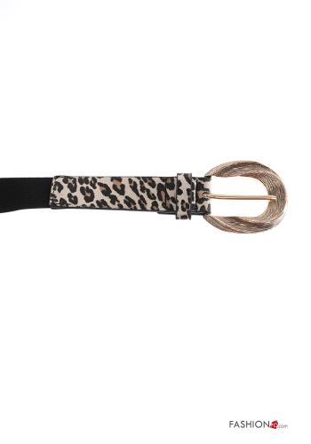 Cintura con fibbia Fantasia animalier con elastico