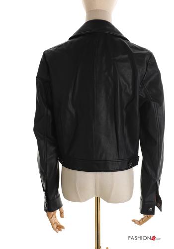 Chiodo ecopelle maniche lunghe con zip - ph 2