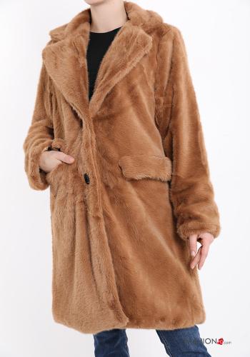 faux fur Coat with buttons with pockets