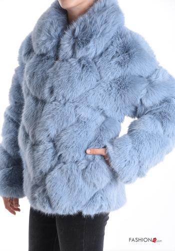 faux fur Jacket with pockets with zip - ph 3