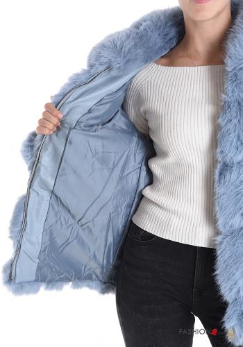 faux fur Jacket with pockets with zip - ph 5